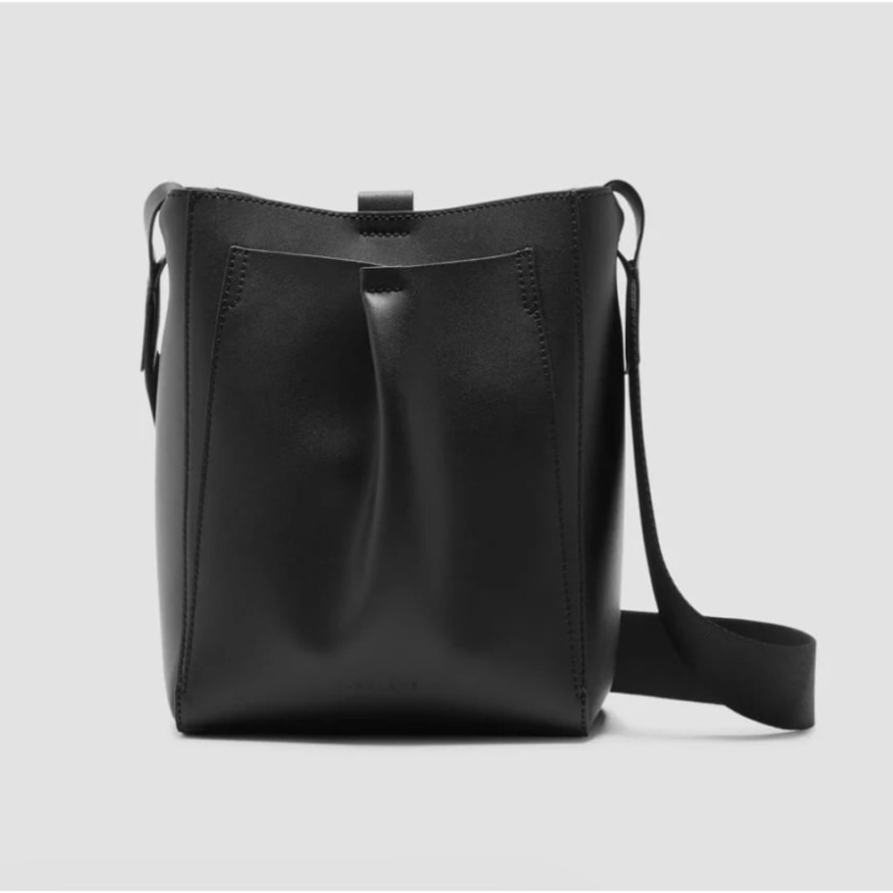 Everlane Mini Studio Bag Black Leather Crossbody Shoulder Bag Adjustable Strap - Picture 1 of 9